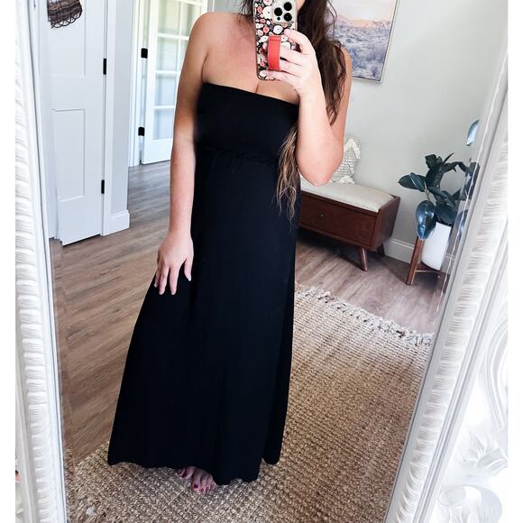 Moonlight Summer Stroll strapless smocked flowy maxi dress sm - Picture 1 of 5